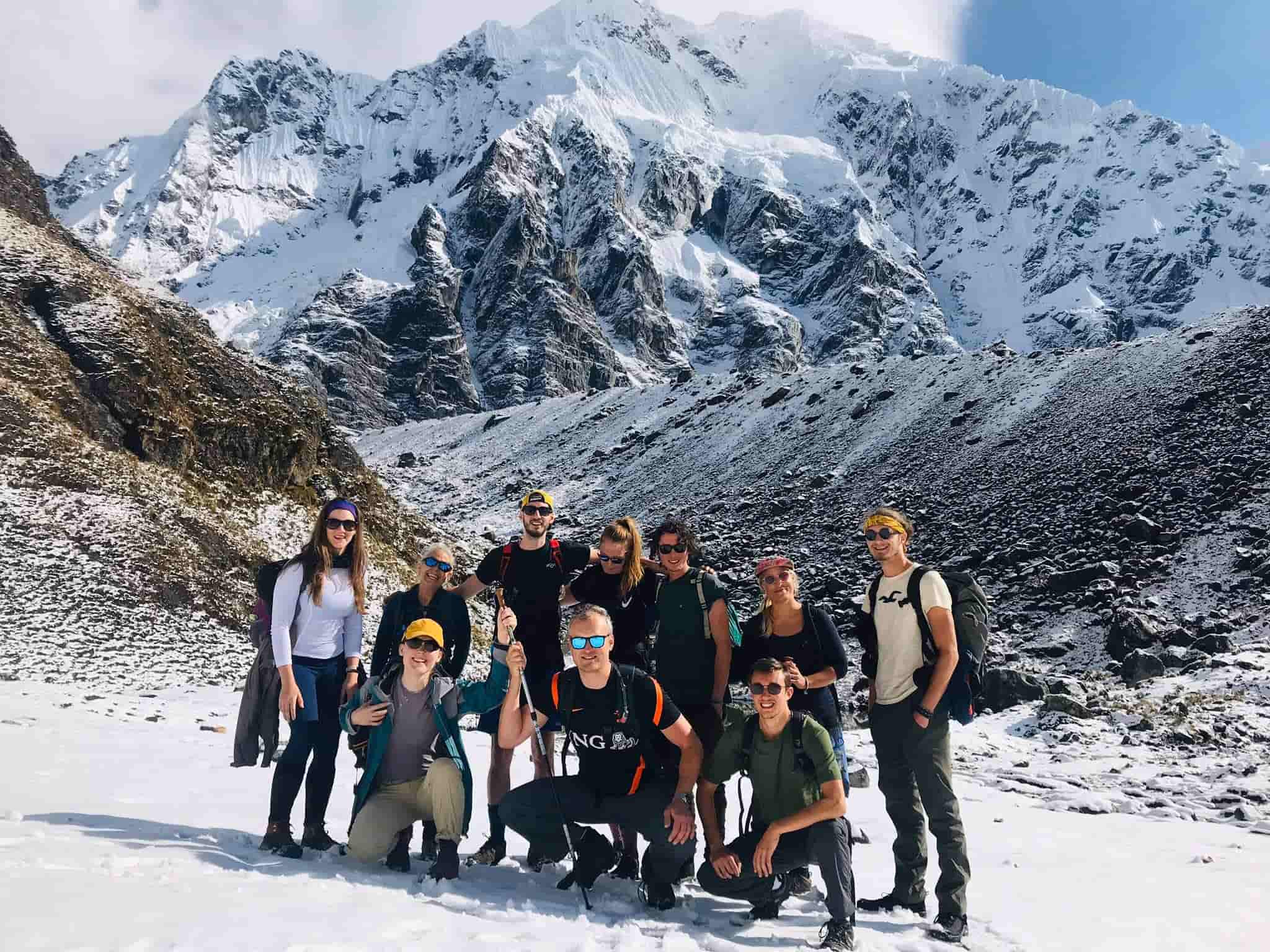 Día de nieve en la expedición Salkantay Camino Inca