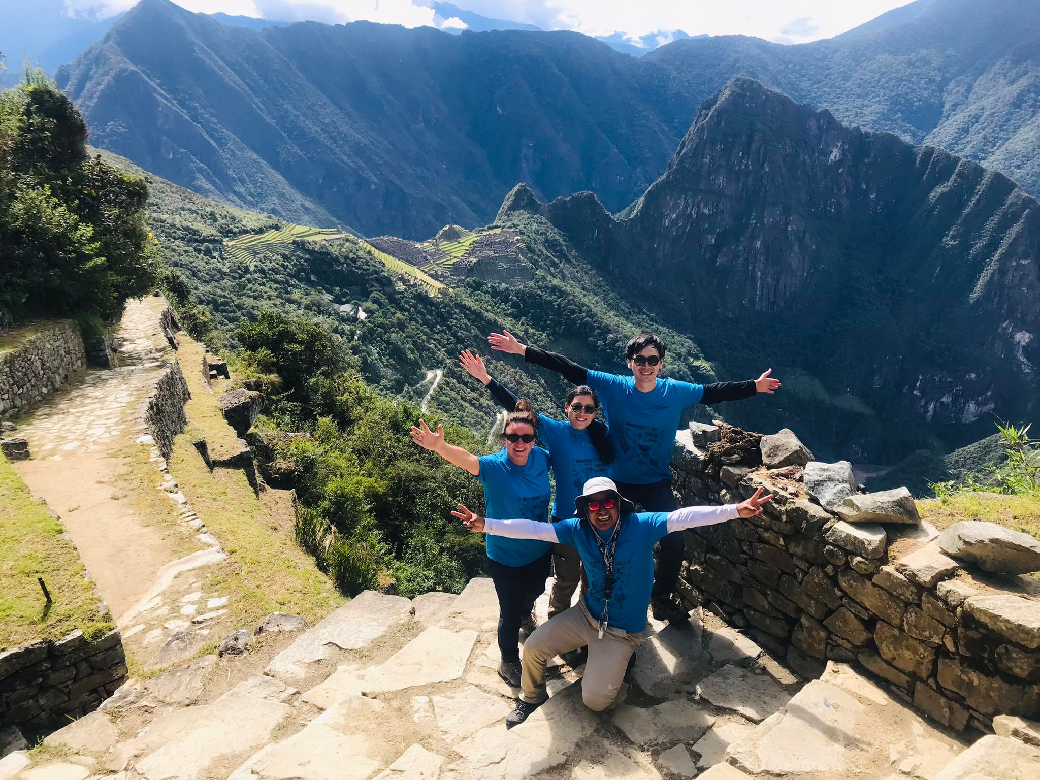 Just arrived to the Sungate on day 1 - - Short Inca trail to Machu Picchu