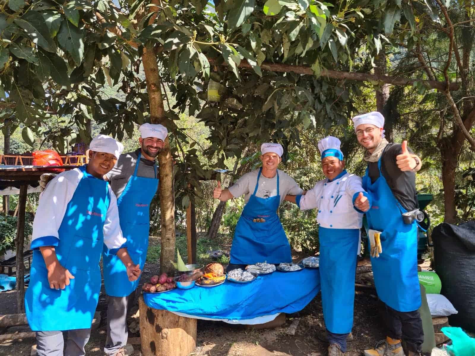 Pachamanca barbecue and Coocking lessons in Salkantay Trek 4 days