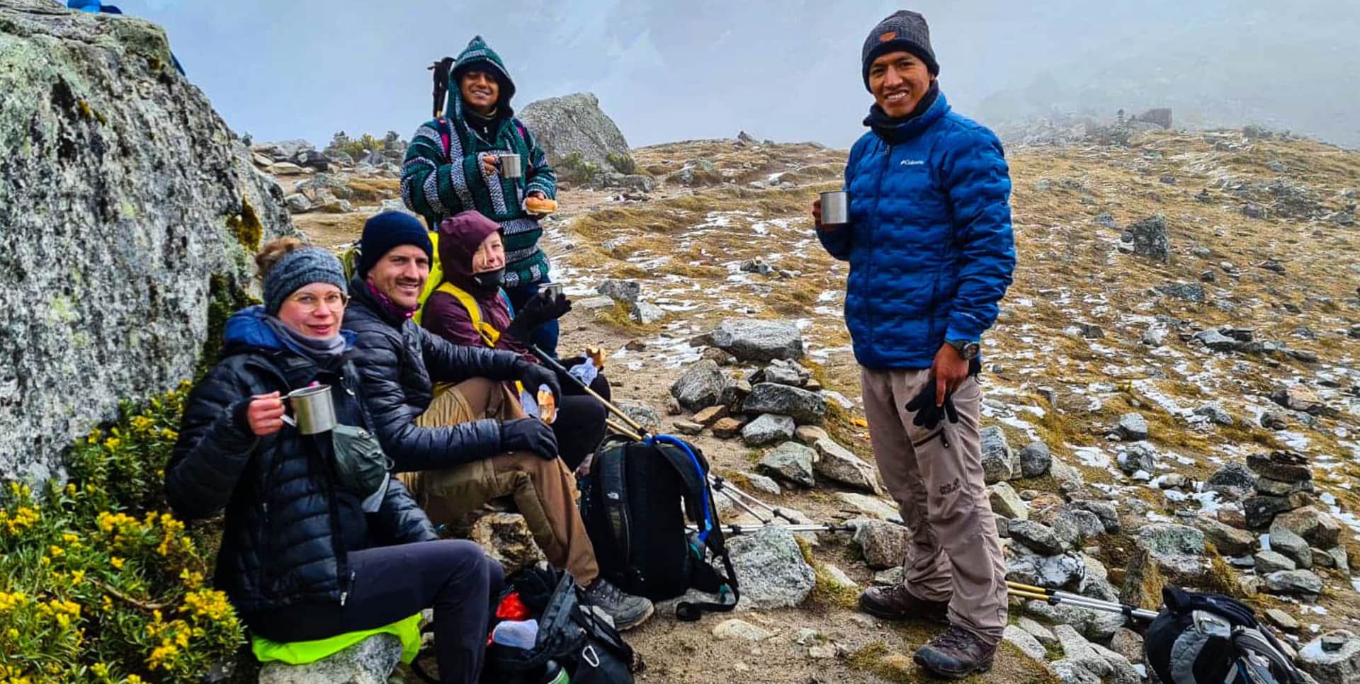 Hikers at Salkantay Inca Trail expedition