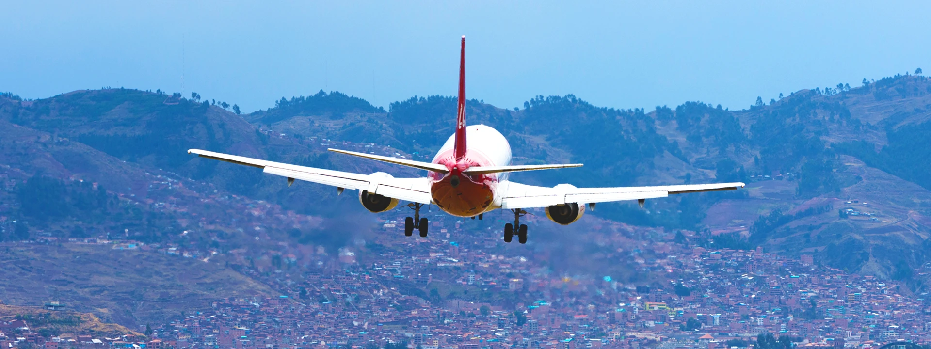 Airport in cusco peru - Airplane taking off
