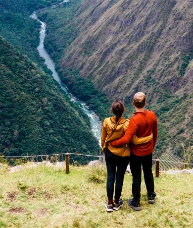 View of Urubamba river during the 2 day Inca Trail with camping 