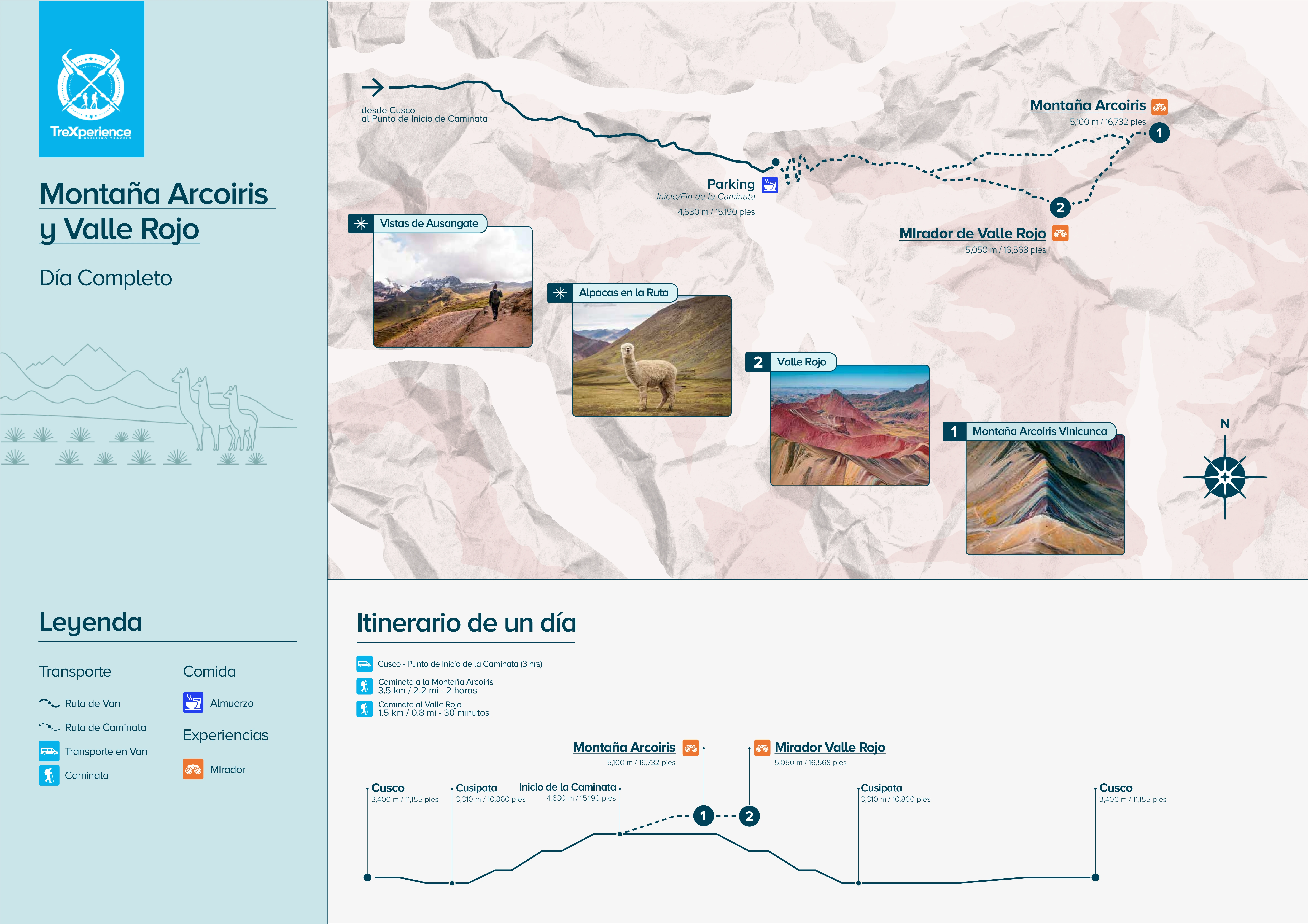 Mapa del tour Montaña Arcoiris tour montaña arcoiris mapa | TreXperience