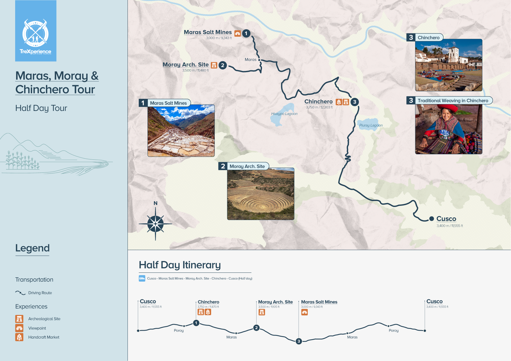 Maras, Moray and Chinchero Half-Day Tour Map Maras, Moray and Chinchero Half-Day Tour Map | TreXperience
