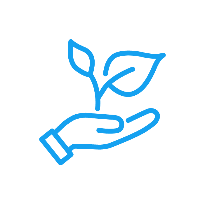 Hand holding a plant | TreXperience