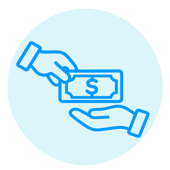 Hands handing over dollars | TreXperience