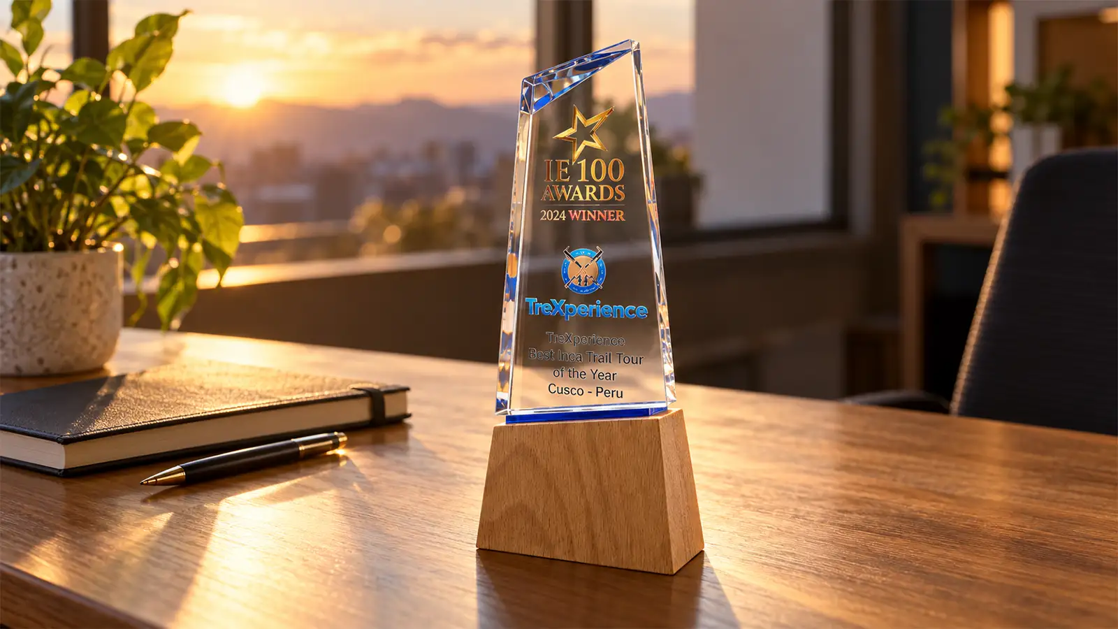 TreXperience IE 100 Prize over a desk