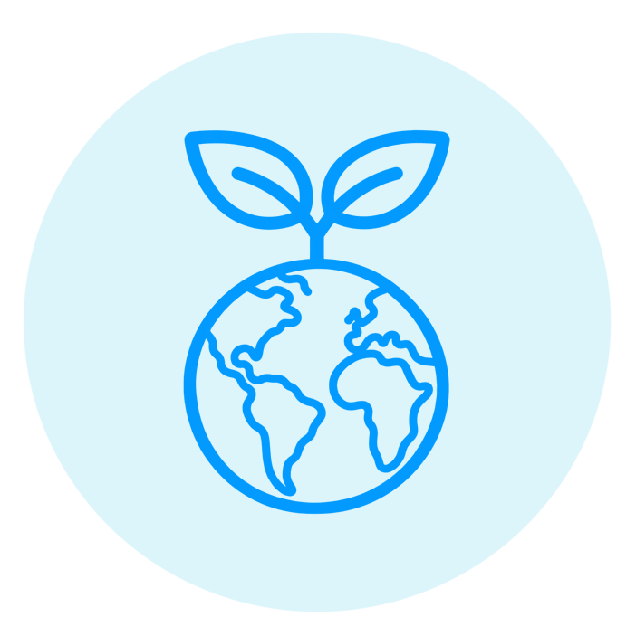 World with continents and a plant | TreXperience