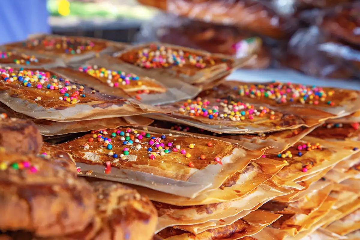 Photo of Sweet empanada dulce of Cusco with a golden, crisp crust.