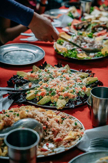 Comida durante la caminata a Machu Picchu