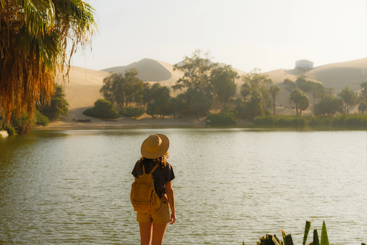 Woman at Huacachina Woman at Huacachina Oasis in Ica Peru | TreXperience