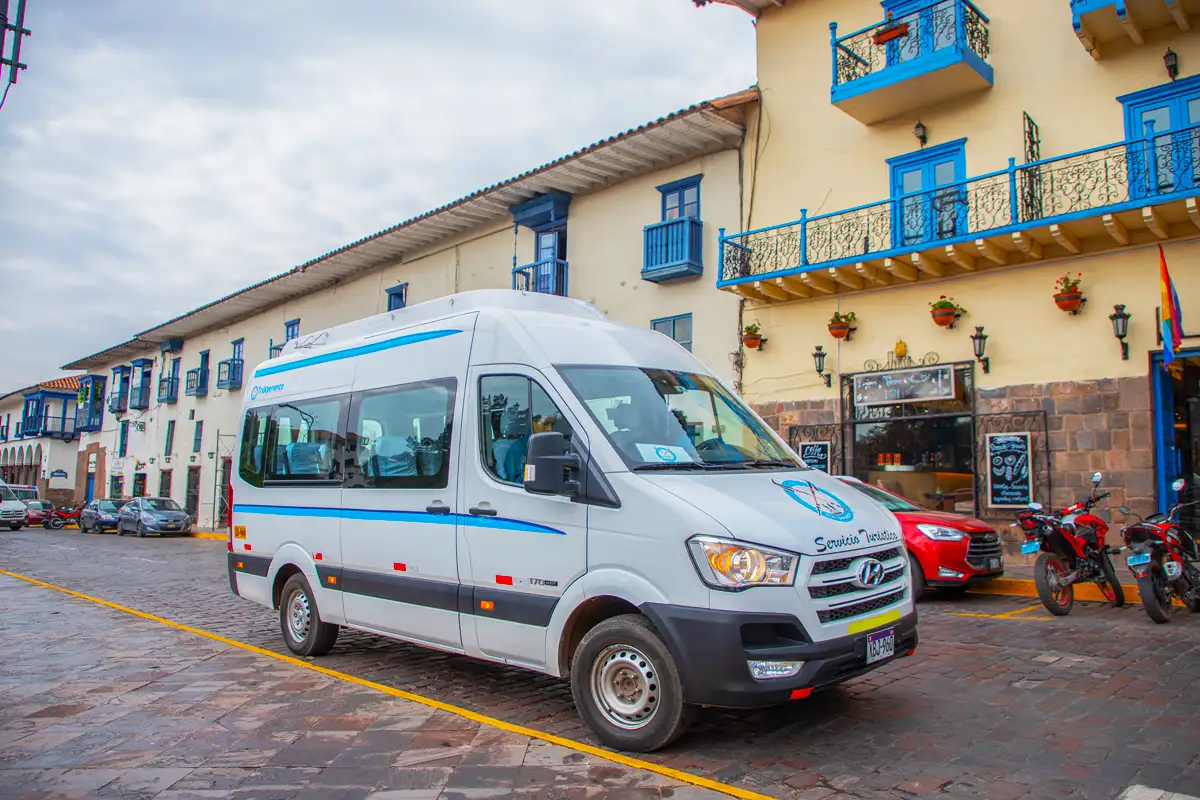 Tour Vehicle for Humantay Lake and Rainbow Mountain Modern and comfortable vehicle transporting travelers to the stunning Humantay Lake and Rainbow Mountain tours.