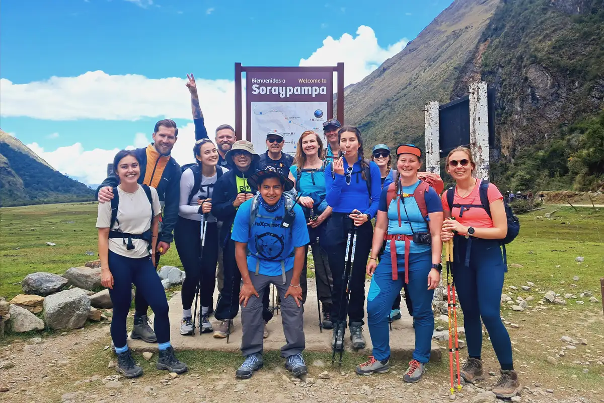 Tourists Begin the Journey to Humantay Lake from Soraypampa Tourists at the Soraypampa trailhead, beginning the hike to Humantay Lake.