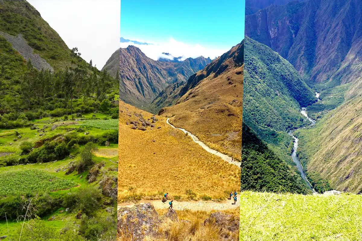 Illustration of The three ecoregions of the Inca Trail