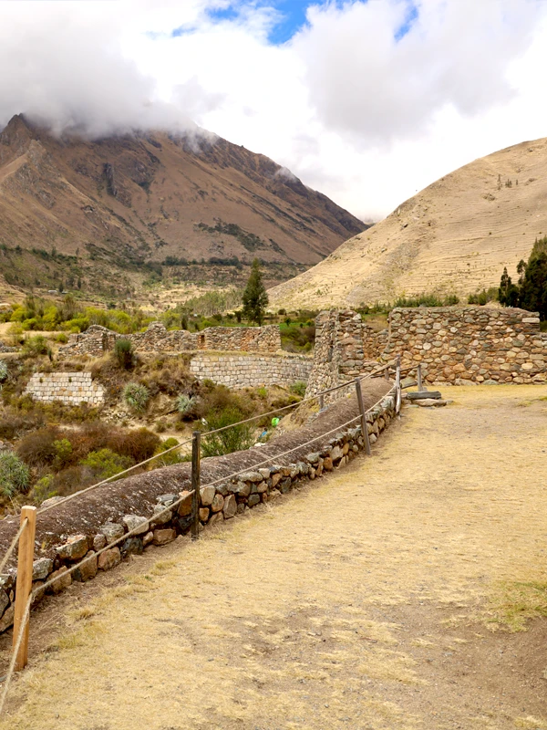 view of Huillca Raccay site Inca trail on September 