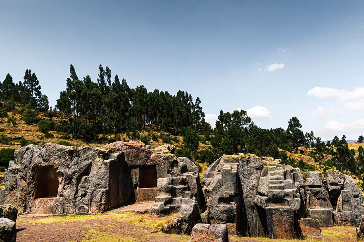 Carved stones at Inkilltambo Carved stones at Inkilltambo