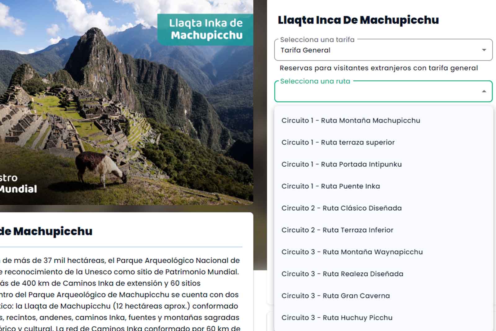 Llaqta de Machu Picchu circuitos | TreXperience