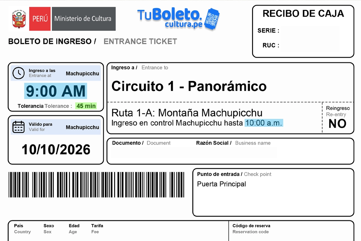 Boleto a Machu Picchu y tolerancia de ingreso | TreXperience