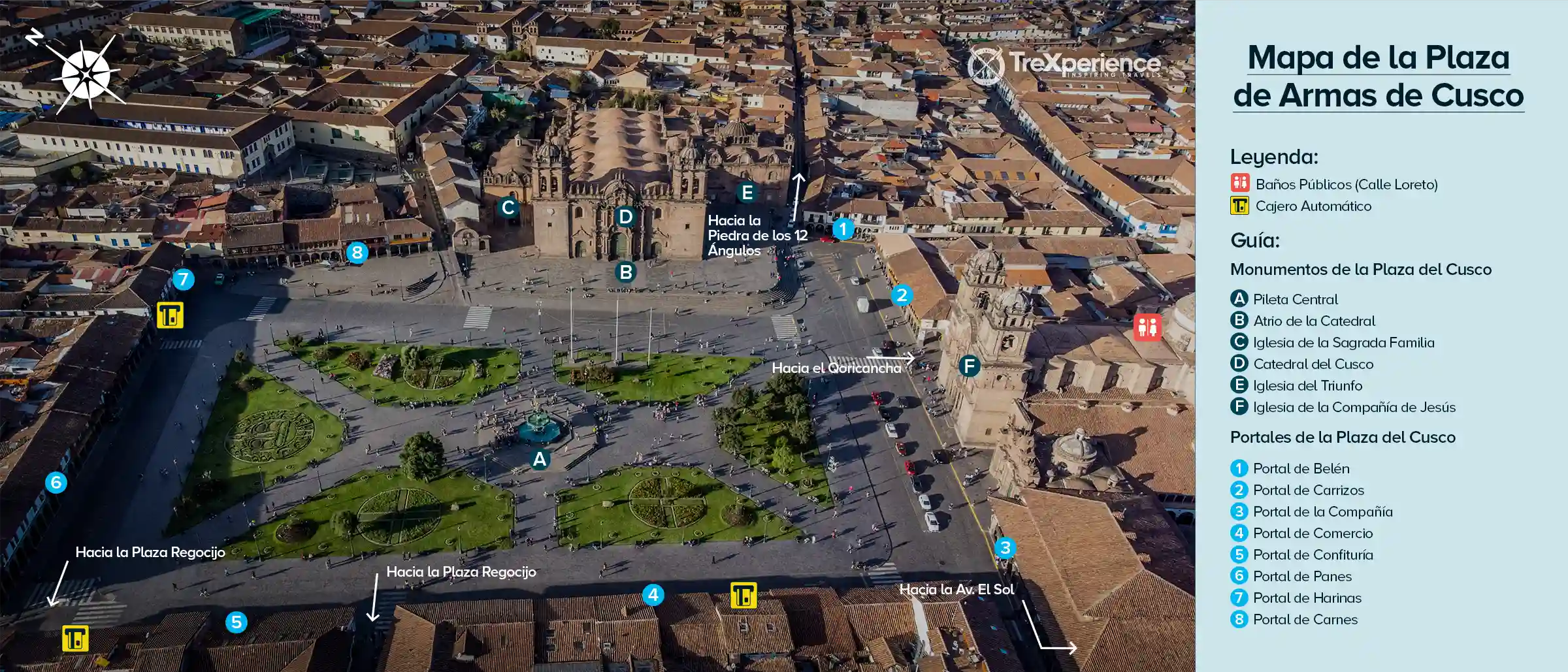 Mapa de la Plaza de Armas del Cusco Foto del Mapa de la Plaza de Armas del Cusco