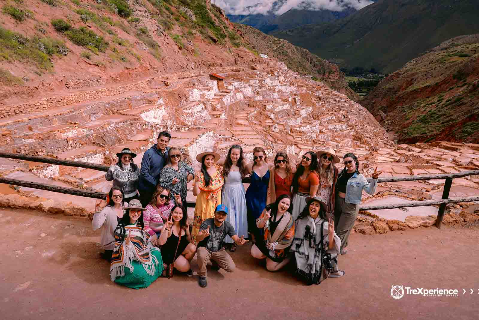 Group of persons in Maras Salt Mines tour Sacred Valley | TreXperience