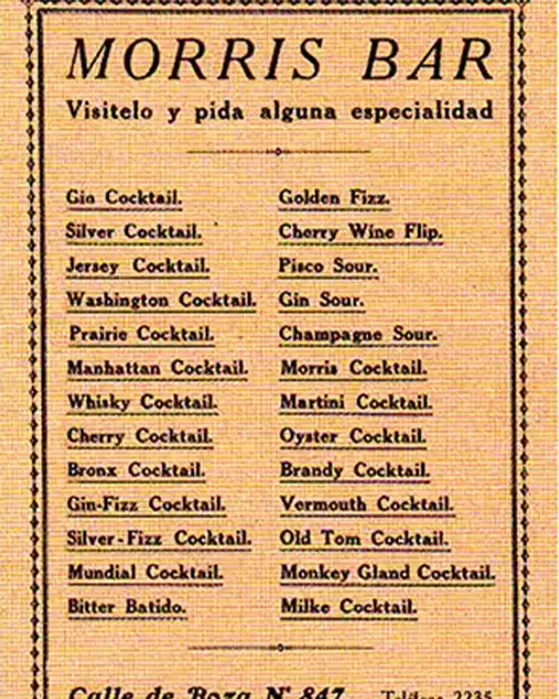 Cocktail Menu - Morris Bar | TreXperience