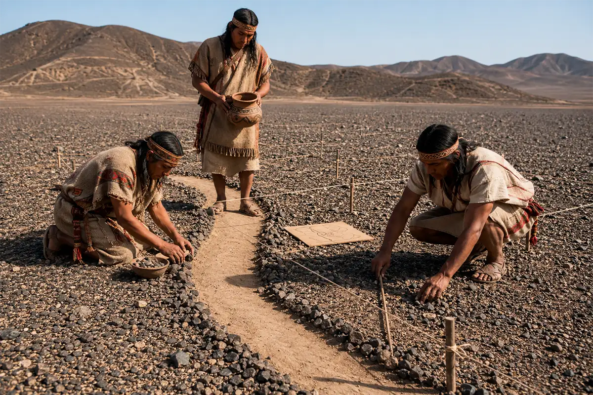 Inhabitants of the Nazca Culture creating a Nazca Line | TreXperience