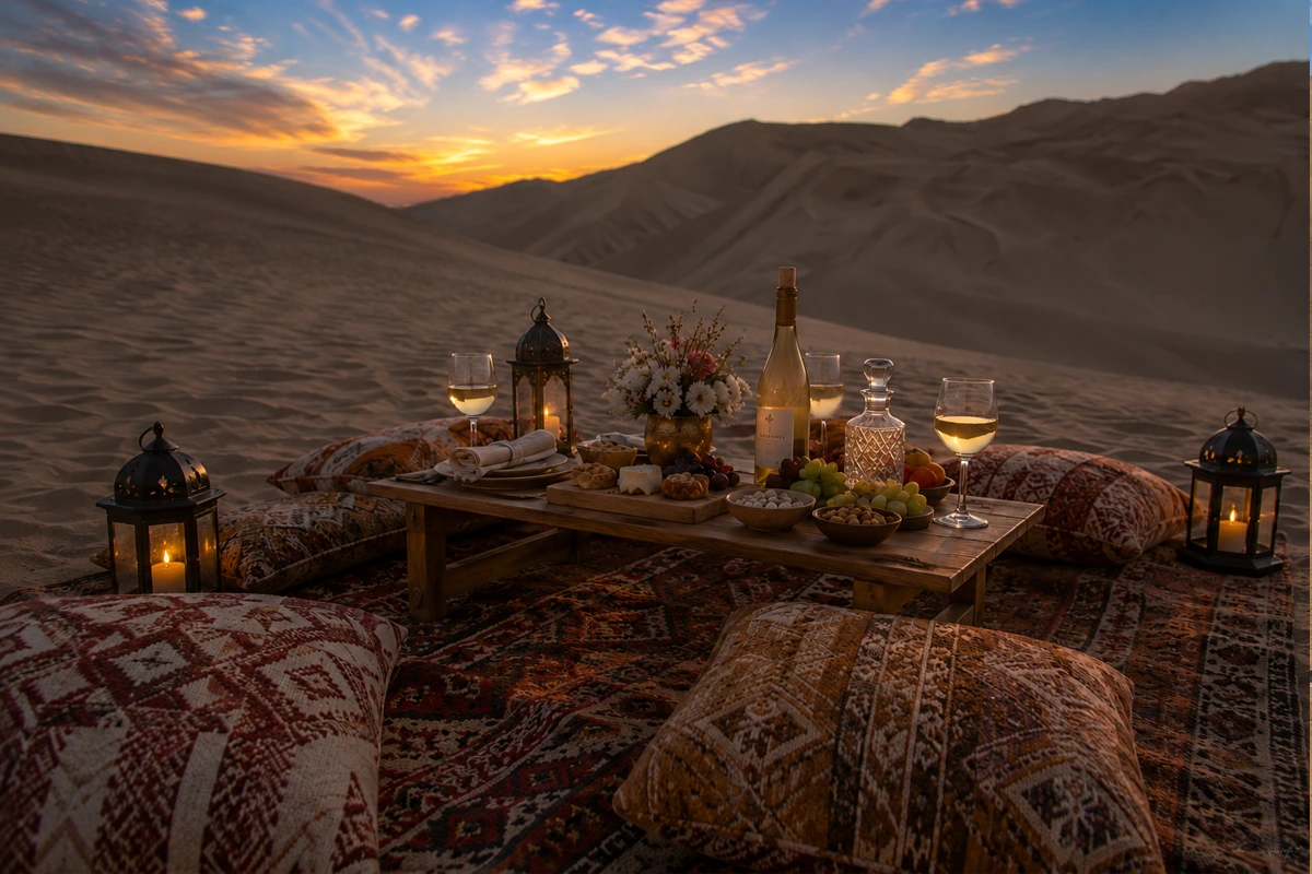 Huacachina dune picnic meals Huacachina arab lunch over the dunes | TreXperience