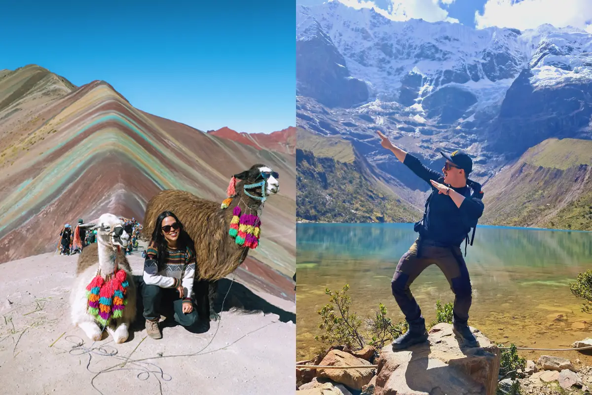 Rainbow Mountain vs Humantay Lake Side-by-side comparison of Rainbow Mountain vs Humantay Lake.