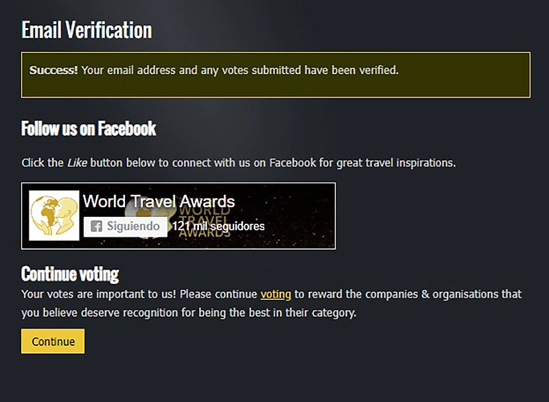 World Travel Awards voting | TreXperience