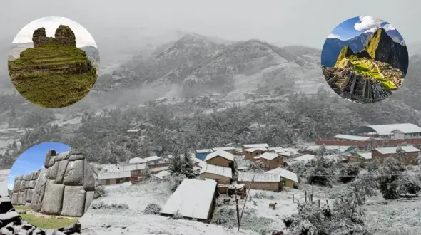 Heavy snowfall over various parts of the city of Cusco, Peru