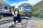 Austrian athlete achieves world record after pulling 81-ton train in Cusco TreXperience