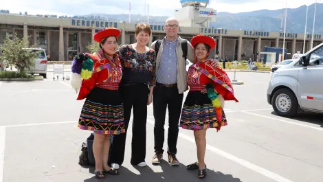 Welcome at airport in cusco peru