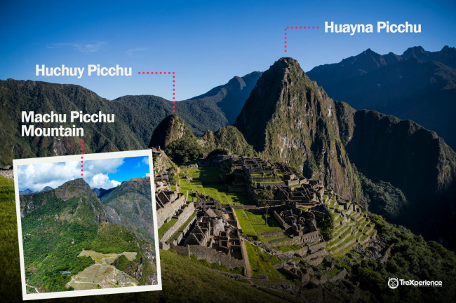 Machu Picchu. Huayna Picchu, and Huchuy picchu