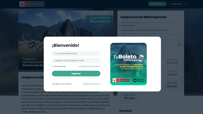 Register on Tu Boleto Cultura | TreXperience
