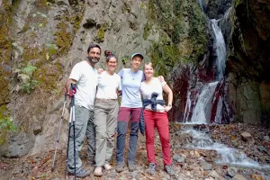 Enjoying Salkantay Trek waterfall | Trexperience