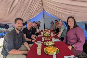 Hikers enjoying meals in the Inca Trail to Machu Picchu | Trexperience