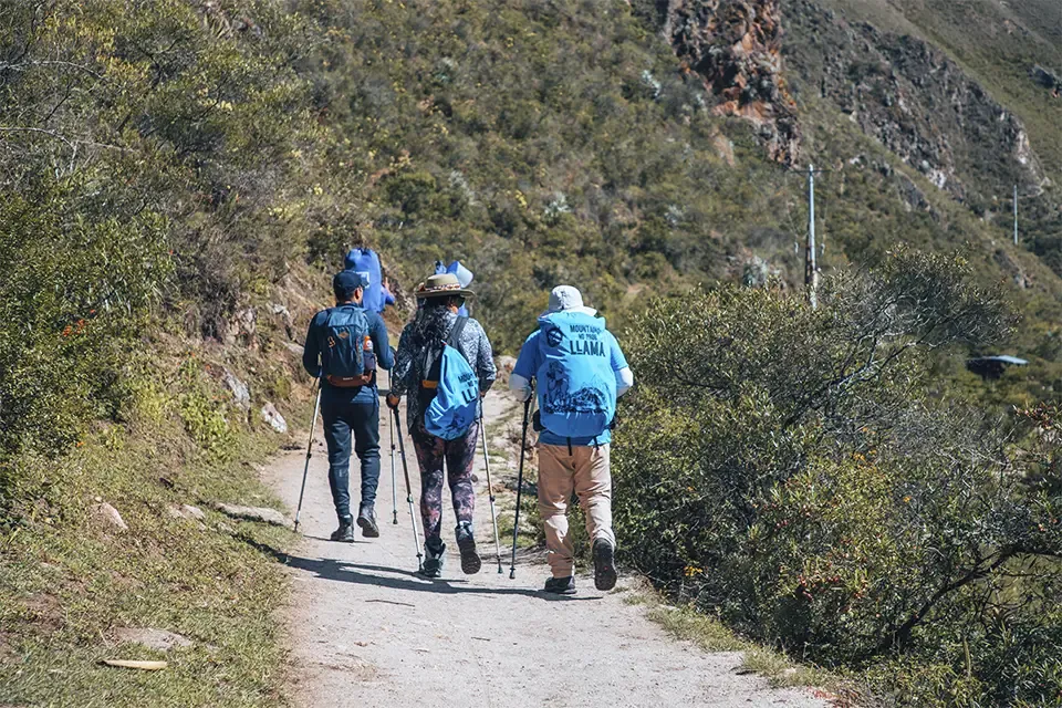 Travelers carryng the 20 kg porter bags Inca Trail | TreXperience