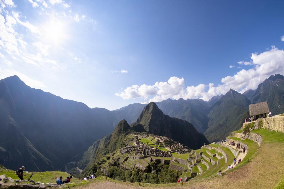 Panoramic View of Machu Picchu left side on a 2 day tour by train from Cusco