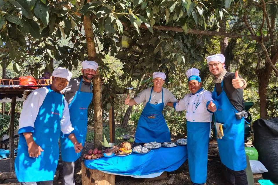 Pachamanca barbecue and Coocking lessons in Salkantay Trek 4 days