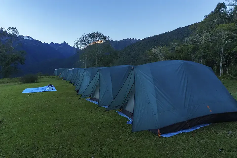 Zona de camping Llactapata en el Salkantay trek 5 days | TreXperience