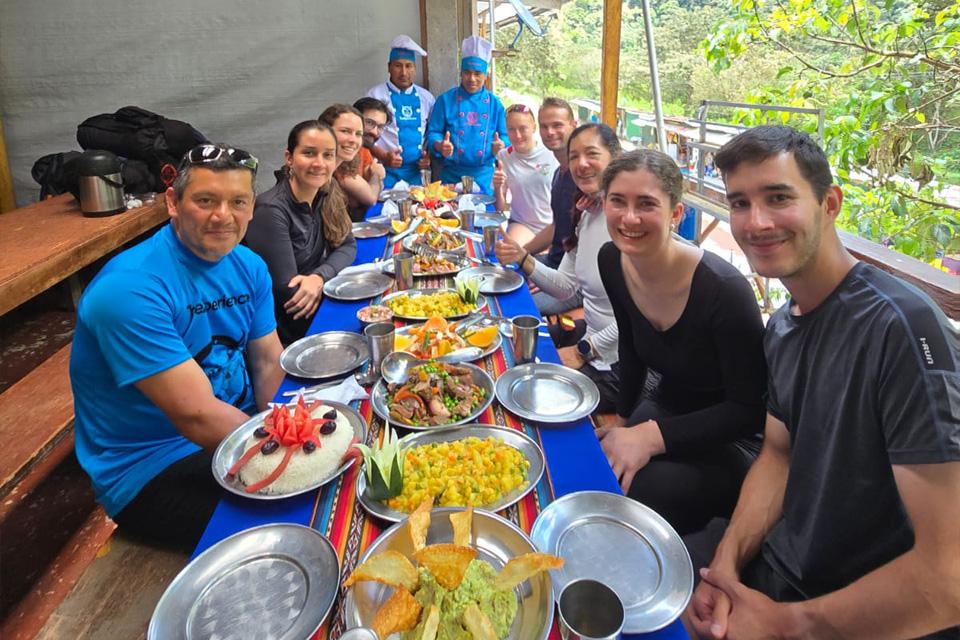 Gourmet lunch with the Luxury Salkantay Trek group | TreXperience