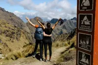 Travelers at Dead women's Pass Inca Trail to Machu Picchu | TreXperience