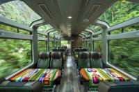 Vistadome train with panoramic windows, plush seating, and a smooth ride.