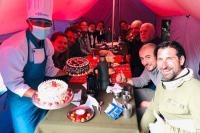 Dinner with cake - Salkantay Inca Trail