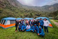 Luxury Short Inca Trail group at the campsite with tents and staff | TreXperience