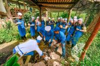 Viajeros preparando el plato tradicional de Pachamanca cocinado bajo tierra | TreXperience