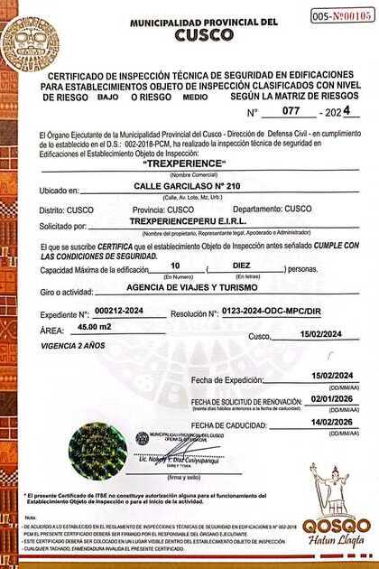 Certificados de TreXperience