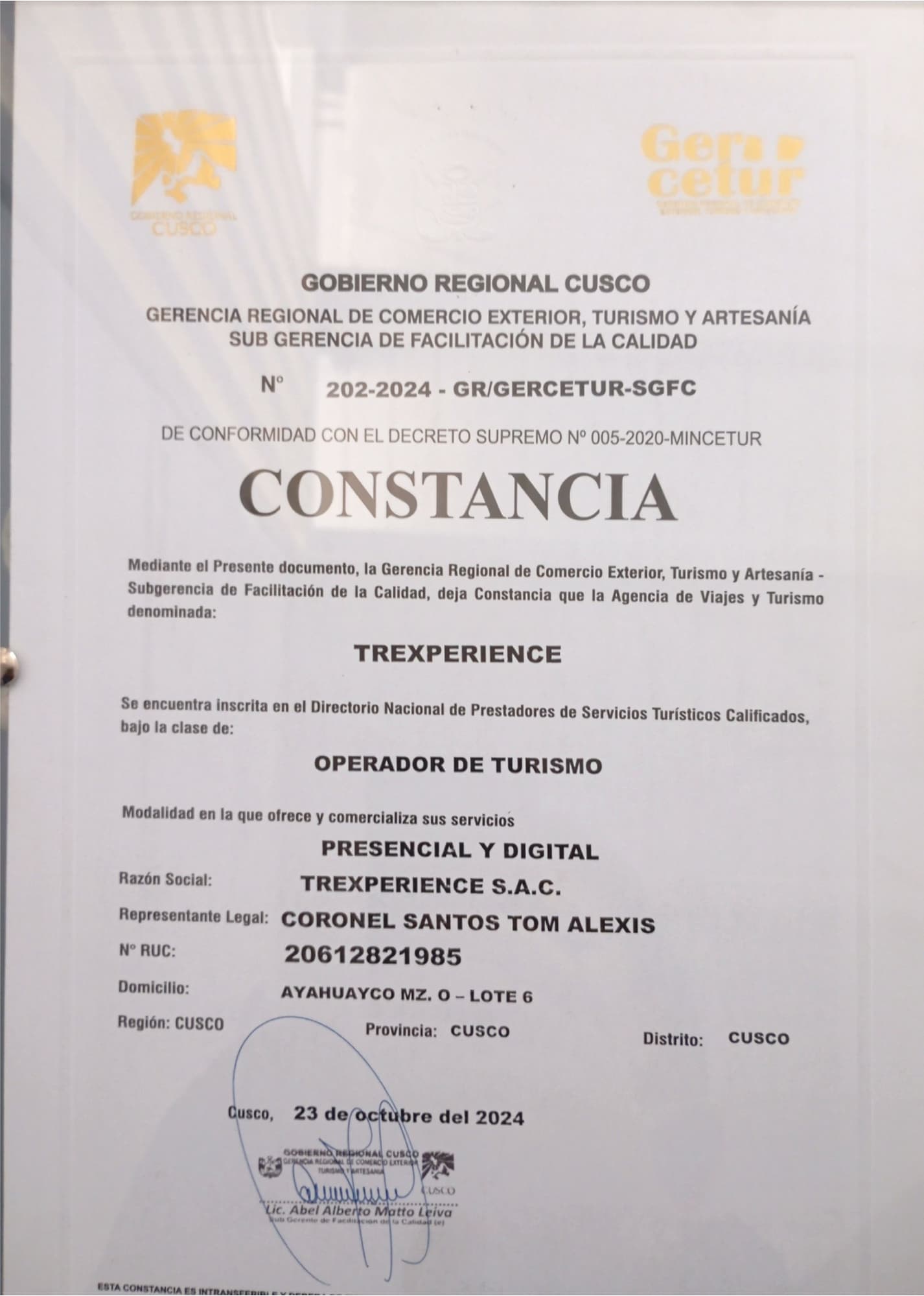 TreXperience Certificates