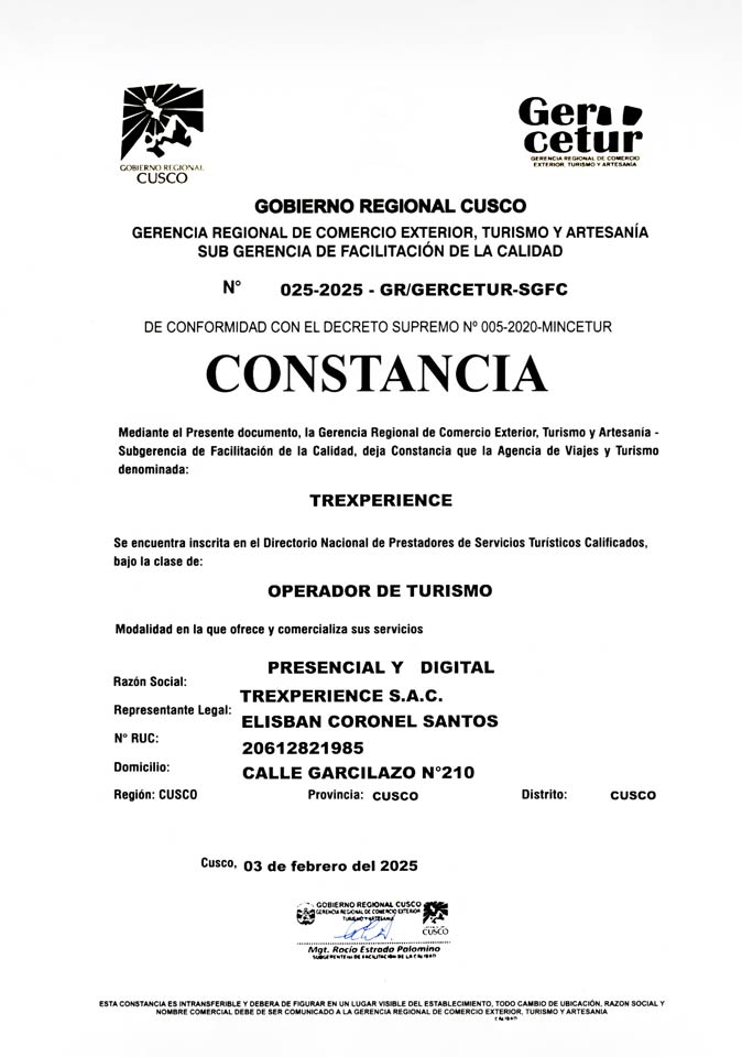 Certificados de TreXperience