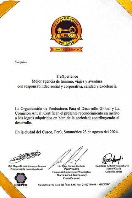 Certificados de TreXperience